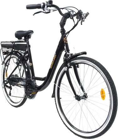 Електровелосипед Denver Discovery E4000, міський, 26 дюймів, Shimano 6 швидкостей, для жінок, чорний