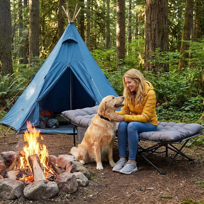 Розкладне ліжко Sekey для кемпінгу XXL, 190 x 71 x 35 см: міцний каркас зі сталі, якісна тканина Oxford, з матрацом, ідеально для гостей, кемпінгу та саду