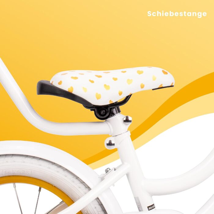 Дитячий велосипед Sun Baby Heart Bike для дівчаток 12/14/16 дюймів, зі знімною ручкою, для дітей 2-6 років