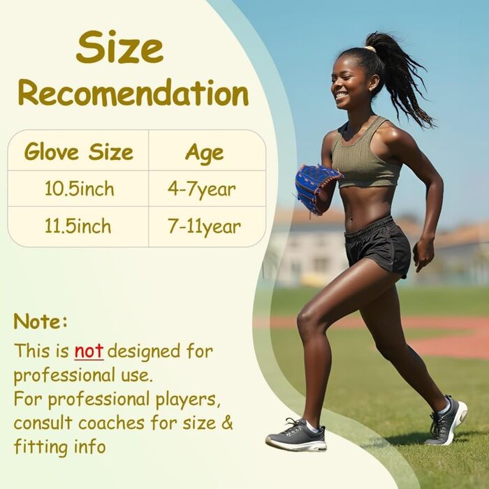 Рукавичка для бейсболу Urby для лівшів, дитяча та юнацька, 11.5 дюймів (7-11 років), чорно-синя