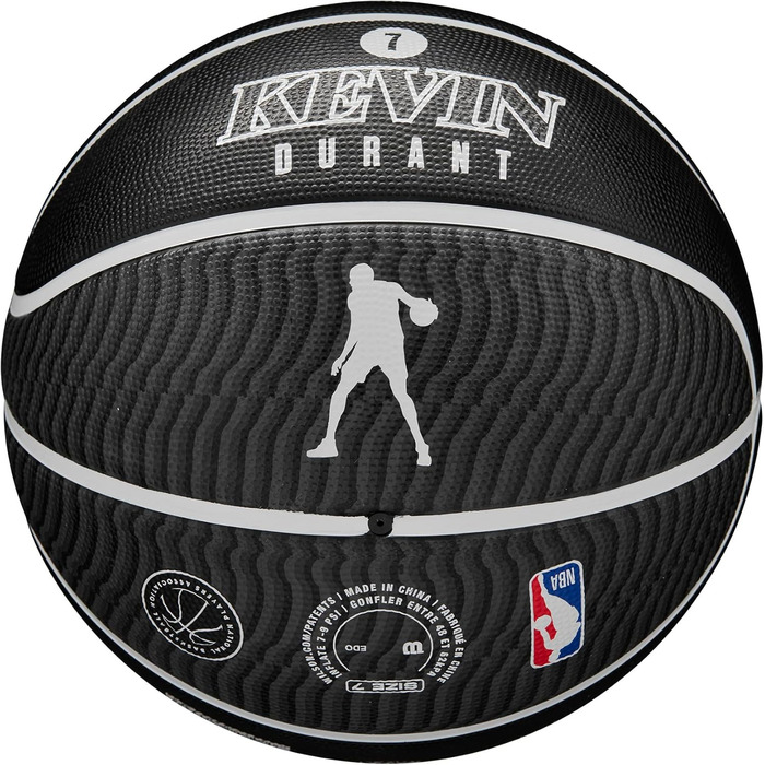 Баскетбольний м'яч Wilson NBA Player Icon для вулиці, розмір 7 (29,5 дюйма) та міні