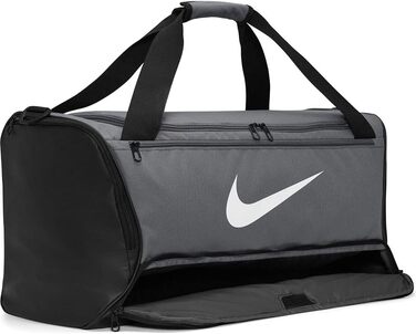 Сумка спортивна Nike Brasilia Duff, сірий/чорний/білий, універсальна