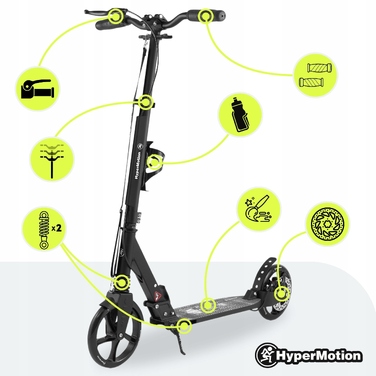 Електросамокат HyperMotion SKYLINE BLACK HYP, чорний, 2 колеса