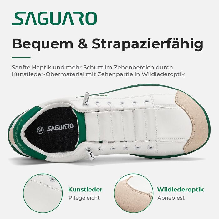 Мінімалістичні кросівки barefoot SAGUARO унісекс з широким носком та підошвою Zero Drop для повсякденного носіння, роботи та подорожей, колір зелений, розмір 43 EU