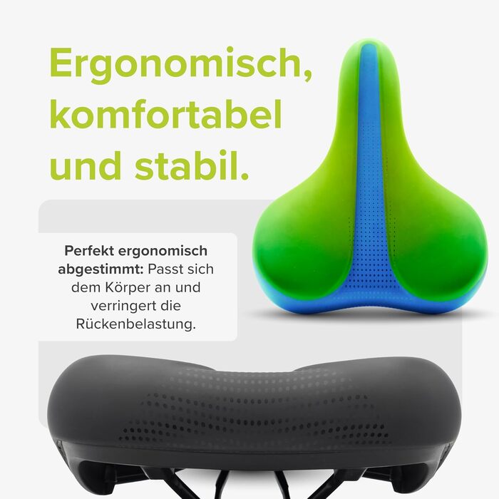 VELMIA Велосипедне сідло 100% Водонепроникне, безшовне та ергономічне - комфортне сідло для чоловіків та жінок, ідеальне для електровелосипедів, міських та гірських велосипедів, сідло (CITY)