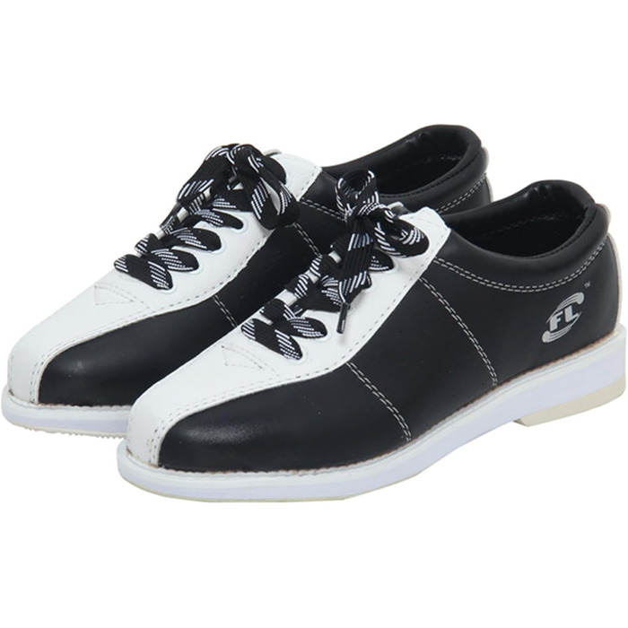 Чоловічі кеди для боулінгу SDEQA, шнурівка, для газону, антиковзаючі, легкі, великий розмір (44 EU, чорний/білий)