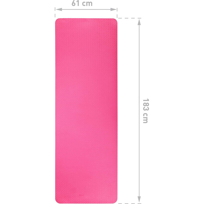 BODYMATE Преміум килимок для йоги та фітнесу TPE 183x61 см, нековзкий, 6 мм, рожево-фіолетовий