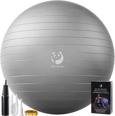 Гімнастичний м'яч Slim Panda 55-85 см, антивибуховий, з насосом, фітнесбол для вагітних, літніх, терапії та балансу