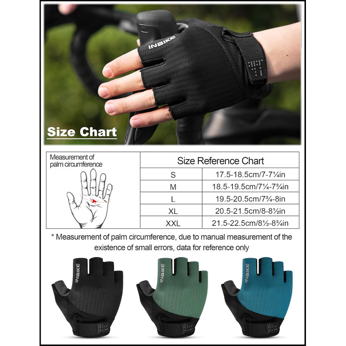 Велосипедні рукавички Inbike для чоловіків, літні, напівпальцеві, чорні, розмір L