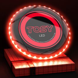 Летаючий диск TOSY з RGB-підсвічуванням 108 LED (Червоний) – для дітей та дорослих, водонепроникний, перезаряджуваний, для активного відпочинку