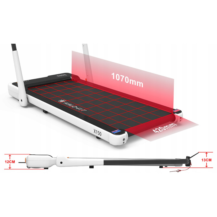 Складана домашня бігова доріжка Halo-Fit X150 з додатком, макс. вага 110 кг, швидкість до 12 км/год