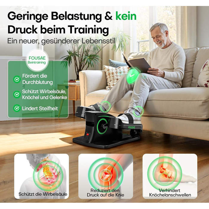 Еліптичний тренажер під стіл, компактний електричний велотренажер для ніг, 15 рівнів швидкості, тихий, для літніх людей