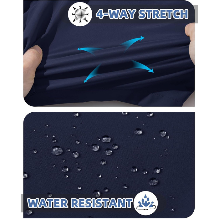 Шорти спортивні чоловічі MAGCOMSEN, дихаючі, легкі, для тренувань та прогулянок, з кишенями на блискавці (темно-синій, 36)