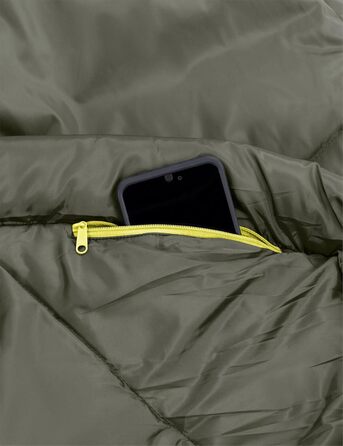 Спальний мішок VAUDE Sioux 800 II, блакитний, 2-8°C, для трьох сезонів, 220x80 см, з блискавкою справа, для кемпінгу в приміщенні та на відкритому повітрі