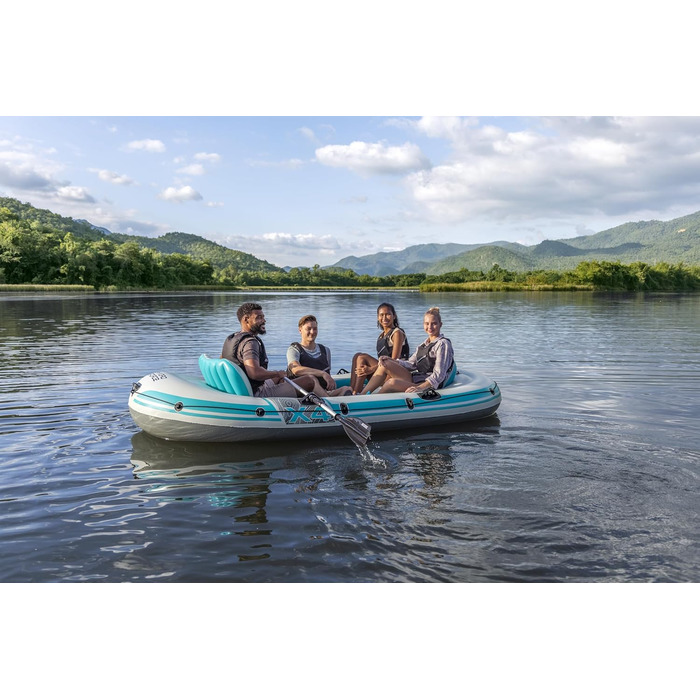 Надувний човен Bestway Hydro Force Adventure Elite X4 для 4 осіб, 315x165x41.5 см, з веслами та насосом