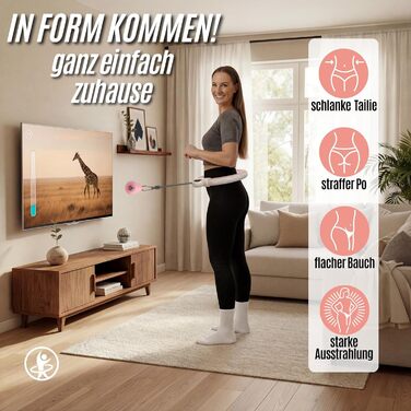 Розумний хулахуп для схуднення з обтяжувачами, 78-110 см, рожевий - фітнес-обруч для жінок