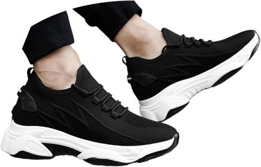 Збільшувачі висоти Elevate Shoes для чоловіків: кросівки з підняттям 6/8/10 см, дихаючі, унісекс (10 см чорні, 46 EU)