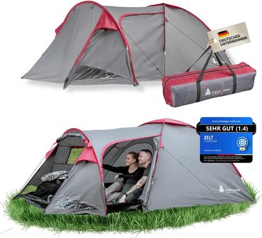 Намет TENTZONE Dome 01 для кемпінгу, 2-3 особи, водонепроникний (4000 мм), з тамбуром та відкидним килимком, зелений