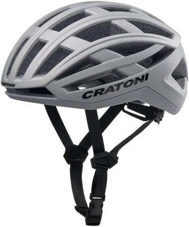 Велосипедний шолом Cratoni C-AirLite, сріблясто-сірий матовий, 56-58 см, з ремінцем RennMaxe, для підлітків і дорослих, MTB, BMX, міський, крос