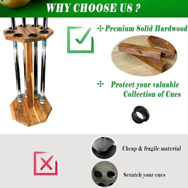 Стійка для більярдних київ на 8 київ, аксесуар для більярдного столу, дерев'яний підлоговий стійка, коричнева (FLOOR-8-MAHOGANY)