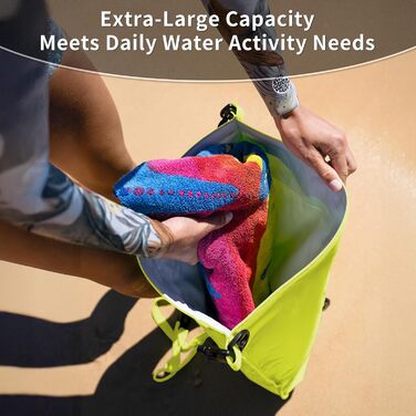 Надувна плавуча шина Naturehike 18L з двома повітряними камерами, водонепроникний мішок, пляжна сумка з регульованим поясом для плавання, жовта