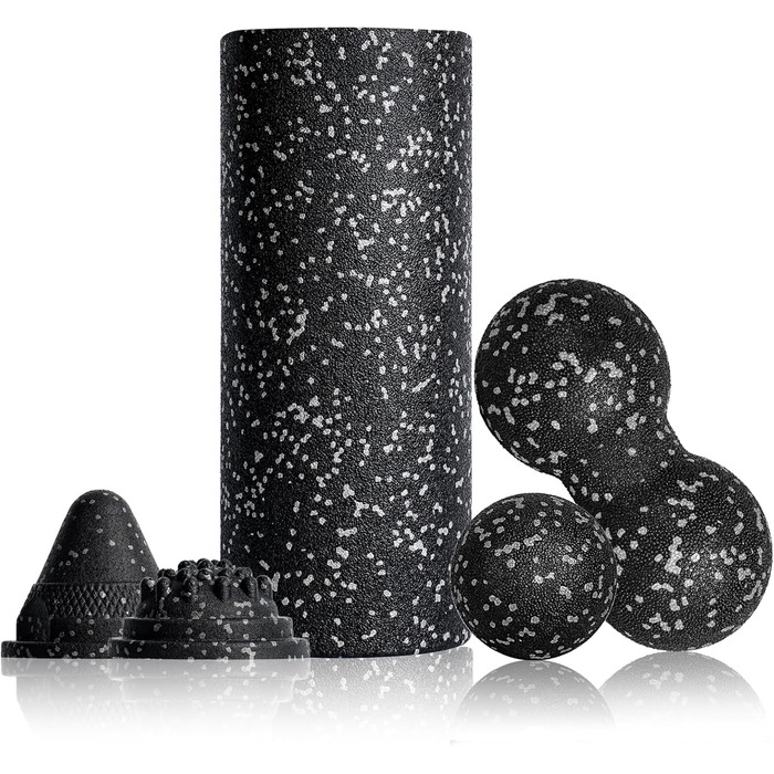 Ролик для фасції Blackroll: комплект для масажу та розслаблення м'язів (з м'ячиком)