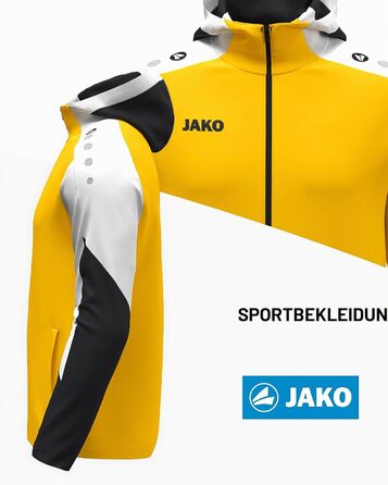 Чоловіча спортивна куртка з капюшоном JAKO Dynamic (S, жовтий/білий/чорний)
