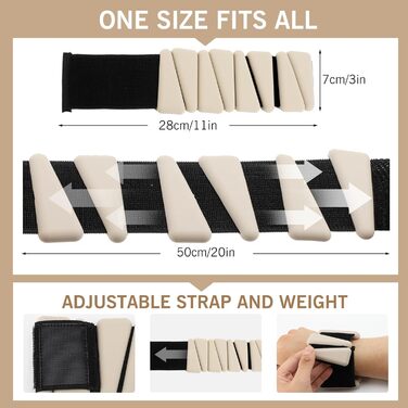 Набір вантажів для зап'ястя та гомілковостопного суглоба (2 шт., по 0.45 кг) – регульовані вантажі, силіконові браслети для жінок та чоловіків, для бігу, джоггінгу, ходьби, йоги, танців, пілатесу, бежеві