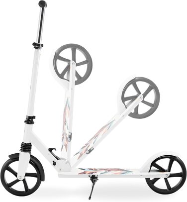 Самокат HyperMotion Doppelrad для підлітків і дорослих, до 100 кг, амортизатор, регульований кермо 85-95 см, антиковзна дека, складний, підшипники ABEC-7, Winterfuchs