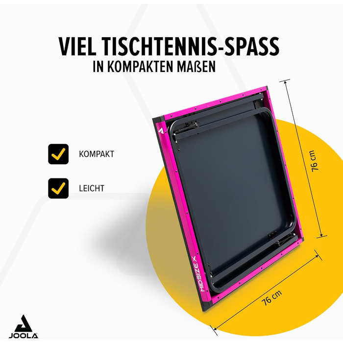 Стіл для пінг-понгу JOOLA Midsize, стіл для відпочинку, комплект з сіткою, чорно-фіолетовий
