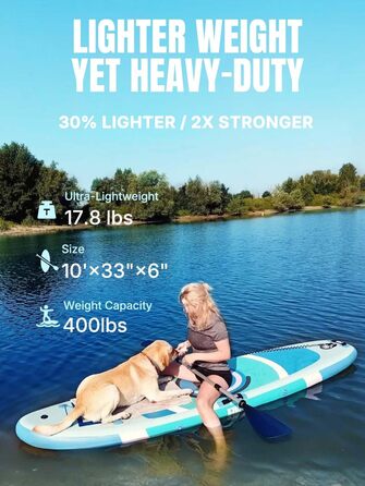 Надувний SUP дошка Niphean 305 см для SUP, йоги та каякінгу з аксесуарами, підходить для початківців (лавандовий колір)