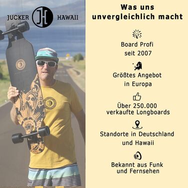 Лонгборд JUCKER HAWAII з бамбука та скловолокна – преміум якість, довговічний, для тривалого катання, стильний дизайн, професійна дошка для круїзингу та фрістайлу