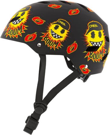 Дитячий шолом для маунтенбайку O'NEAL Dirt Lid Emoji, чорний/жовтий, ABS, магнітна застібка, вентиляція, S