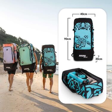 Надувна SUP-дошка Fitfiu Fitness KOEKOHE 320x81x15 см, маорі, комплект: весло, насос, 3 плавці, аксесуари