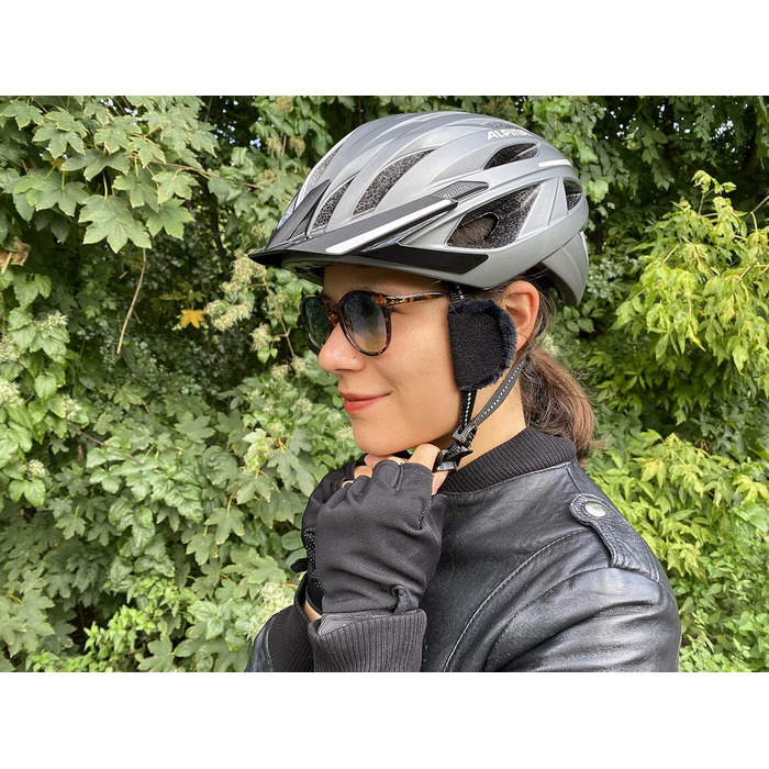 Вітрозахист для велошолома earSHIELD Pro Mini, зменшує шум вітру у вухах, універсальний, чорний, 4,9×6,5 см
