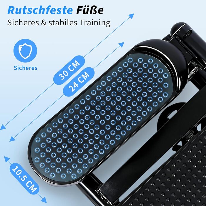 Міні степер 2-в-1 з тросами та LCD-дисплеєм для дому - регульований опір, фітнес для ніг та рук