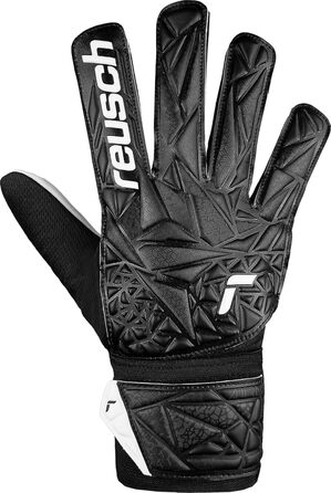 Воротарські рукавички Reusch Attrakt Starter Solid Junior (Чорні, Розмір 5) для дітей та підлітків | Зчеплення, стабільність, тренування, Kunstrasen/Naturrasen/Hartplatz