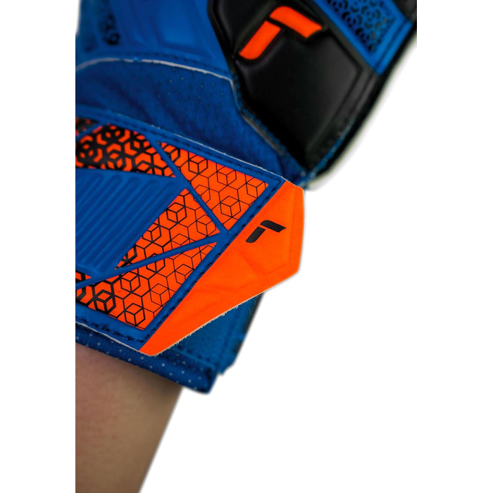 Воротарські рукавички Reusch Attrakt Solid Junior - дитячі, для футболу, блакитно-помаранчеві, розмір 6