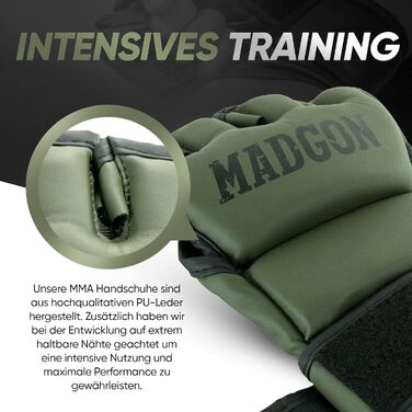 MADGON Преміум рукавички для MMA, бойових мистецтв, греплінгу, спарингу, крав-мага, муай-тай, боксу, для мішка та лап, для чоловіків і жінок