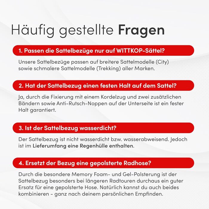 Фahrradsitzkissen від WITTKOP: Гелевий та М'який Велосипедний Сидіння для Дам та Чоловіків. Ергономічний Покриття для Велосипедного Сидіння з 3-Зонною Конструкцією. Підходить для Peloton та TREKKING