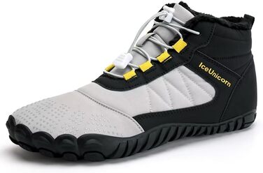 Зимові черевики IceUnicorn: теплі, з підкладкою, для жінок та чоловіків (42 EU, чорний/сірий)
