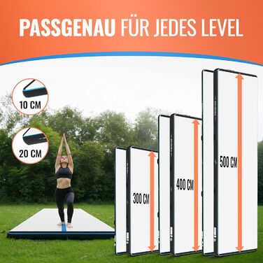 Airtrack мат для гімнастики надувний 3/4/5м, 120см, 10/20см, з електронасосом, ремонтним набором та сумкою 400x120x20см