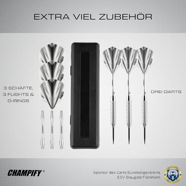 Набір дротиків сталеві 'Nighthawk' 23g - 3 дротики з аксесуарами (білі)