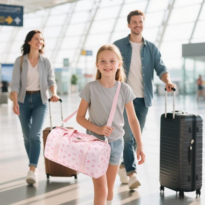 Дитяча спортивна сумка LEDAOU для плавання та подорожей з відділенням для взуття та вологих речей (Принт: Метелик та пилок)