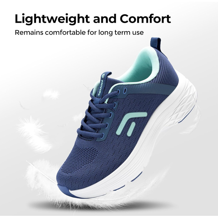 Жіночі кросівки FitVille для ходьби та бігу - широкі, дихаючі, з неслизькою підошвою, для занять спортом, фітнесом, джогінгом на вулиці. Колір: блакитний, бірюзовий. Розмір EU 39.5 V17