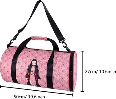 Спортивна сумка Roffatide Anime Demon Slayer (Камадо Незуко) з відділеннями для взуття та вологого одягу, легка дорожня сумка для залу та фітнесу