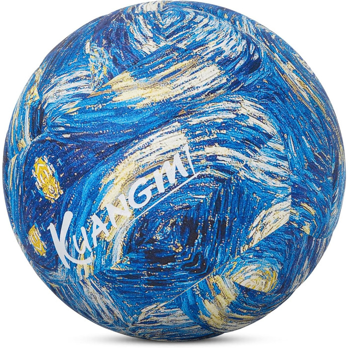 Волейбольний м'яч Kuangmi Weicher, розмір 5, для занять у приміщенні та на вулиці, тренування, пляжний волейбол, підходить для початківців, підлітків та дорослих (Van Gogh)
