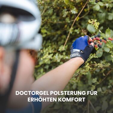 Велосипедні рукавички GripGrab SuperGel 6mm DoctorGel, безпальцеві, літні, напівпальцеві, гель, короткі, темно-синій, XL