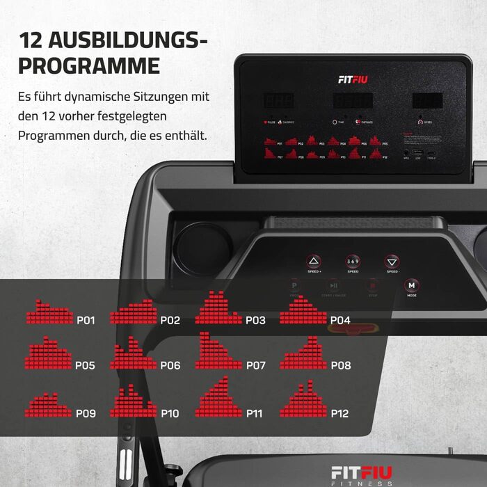 Складана бігова доріжка FITFIU Fitness 4 в 1 з нахилом 9%, швидкістю до 14 км/год, підтримкою APP, датчиком пульсу та тримачем для планшета, компактна Walking Pad MC-160