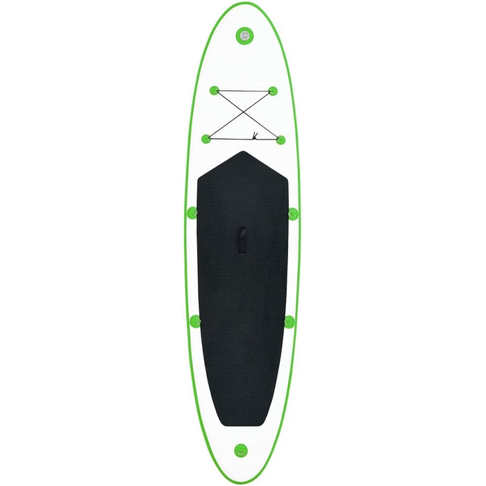 Надувна SUP-дошка vidaXL 360x81x10 см з веслом і сумкою, зелено-біла, комплект для серфінгу та падлбордингу